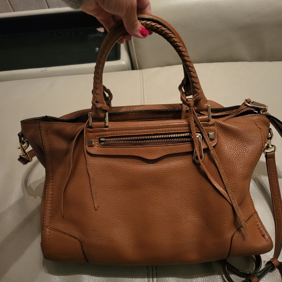 Rebecca Minkoff Regan Brown Leather Satchel Shoulder HandBa - Picture 3 of 7